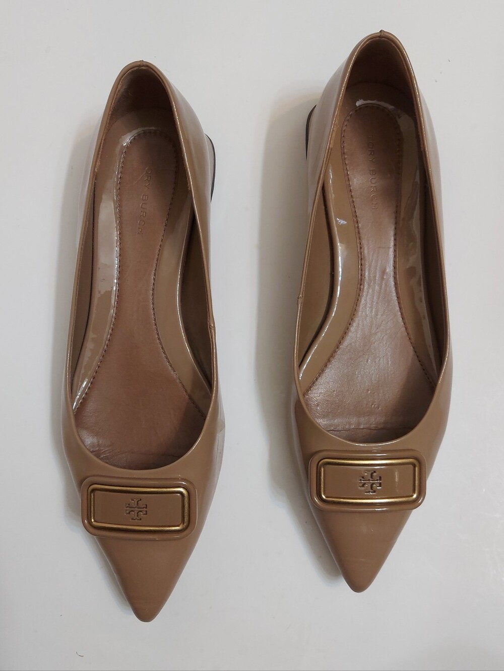 Tory Burch Tan Pointed Toe Ballet Flats Size 8